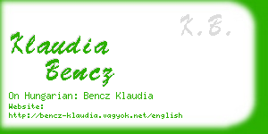klaudia bencz business card
